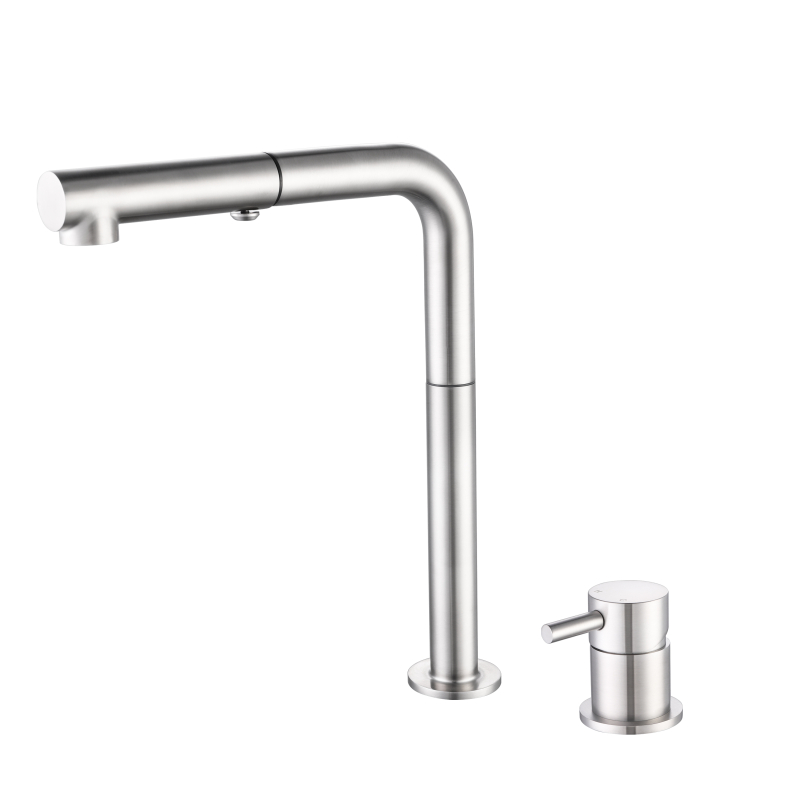 Luxury 304 Stainless Steel Chrome Separate Handle Pull Down Kitchen