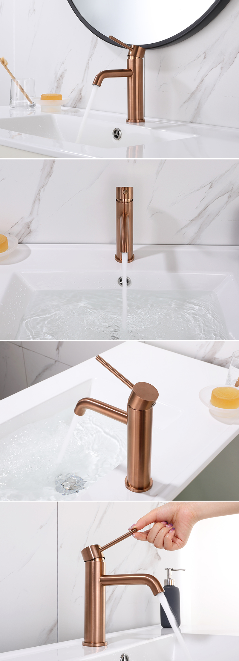 CUPC Certified High Quality 304 Stainless Steel Rose Gold Bathroom   YC 8143RGxiangxiye 01 