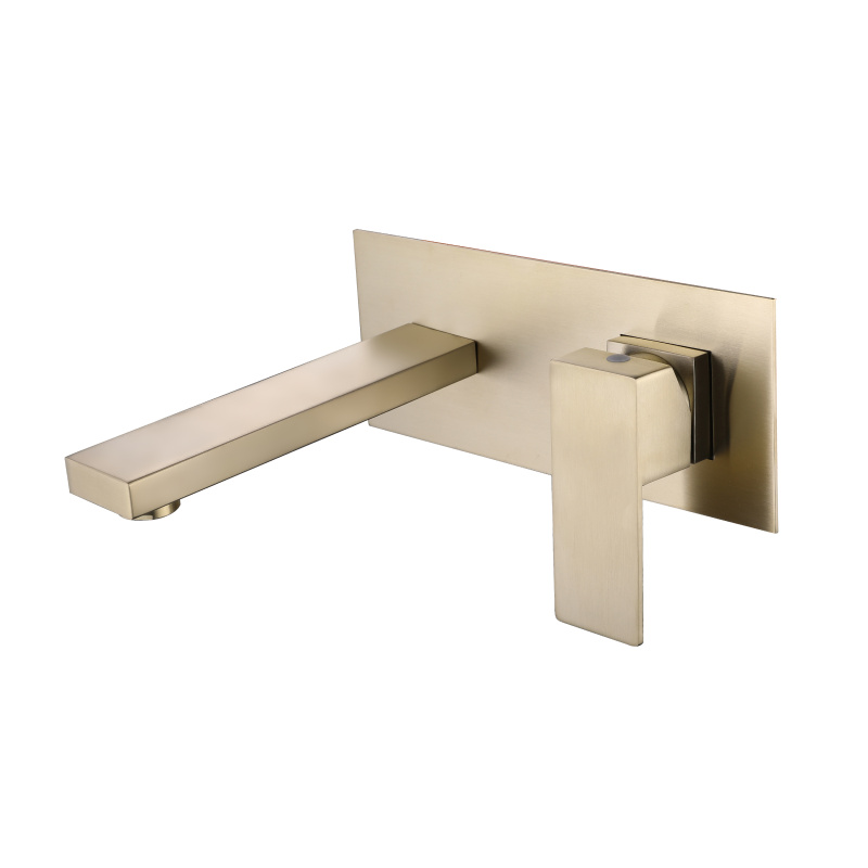 Modern Square 304 Stainless Steel Brushed Gold Wall Mount Bathroom ...