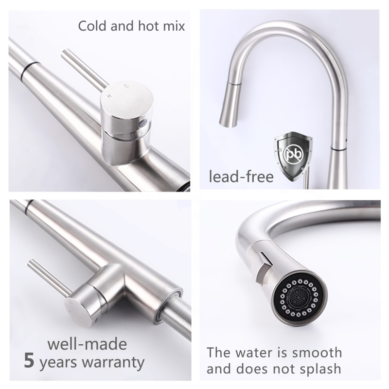 360 Degrees Touch Sensor Pull Down Kitchen Sink Faucets Buy brushed